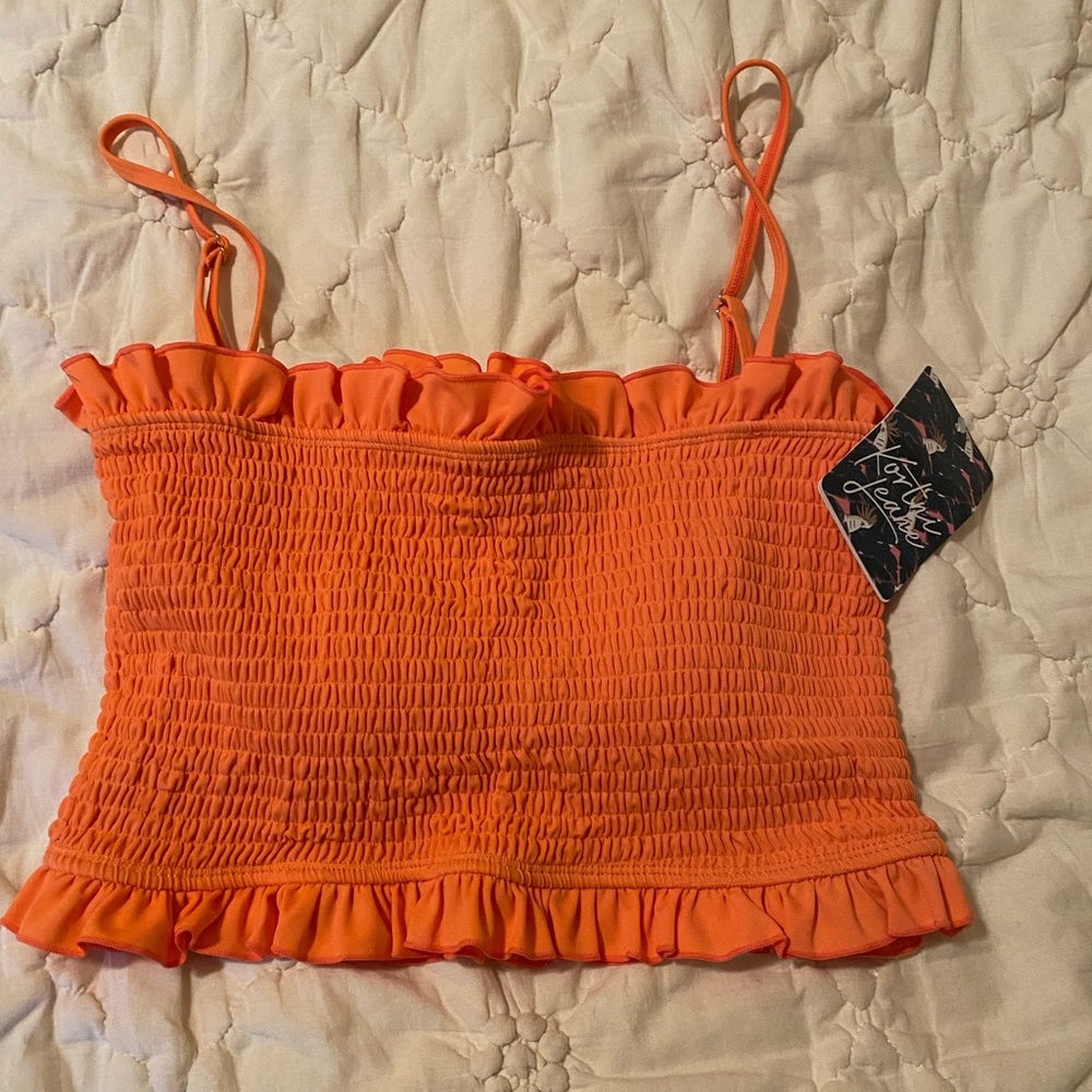 NWT KJ coral bandeau top size large
